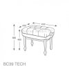 Hidrau-Model BC39 TECH L28 ława do fortepianu czarny połysk 